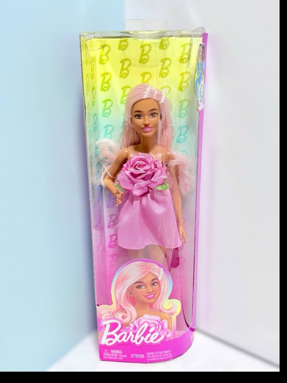 Barbie Fashionistas #238 Doll Pink Hair Rose Dress NIB 2024 HYT94